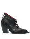 Hardot Stud-embellished Pointed Boots In Black