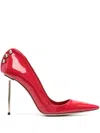Hardot Supreme Ass Metallic-heel 101mm Patent-finish Pumps In Red