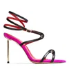 Hardot Women's Black / Pink / Purple Fucsia Heroine Sandals In Black/pink/purple
