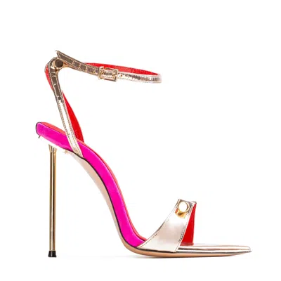 Hardot Women's Gold / Pink / Purple Mirror Love Carnal Sandals In Gold/pink/purple