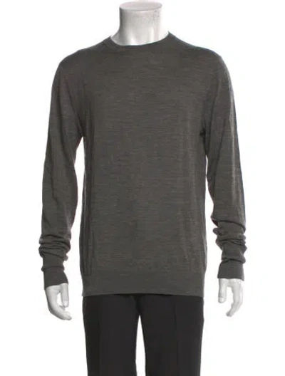 Pre-owned Hardy Amies Wool Crew Neck Pullover In Gray