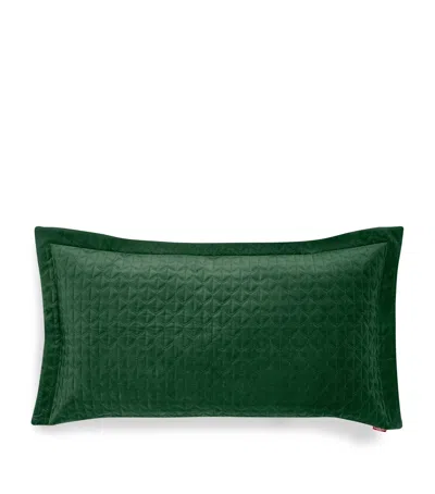Haremlique Istanbul Cotton Quilted Priene Cushion Cover In Green