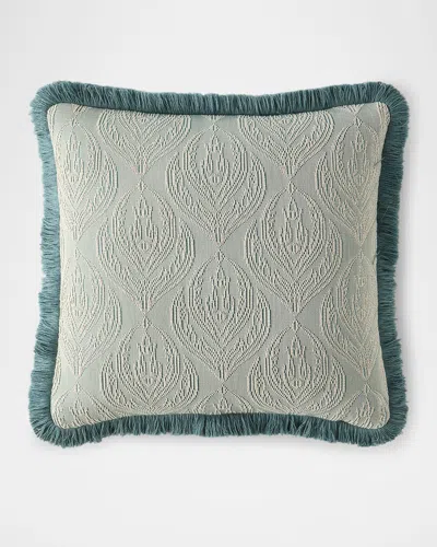 Haremlique Istanbul Lumina Jacquard Decorative Pillow, 18" Square In Green