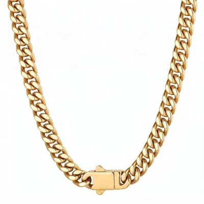 Harfi Gold Plated Cuban Curb Chain Necklace For Men