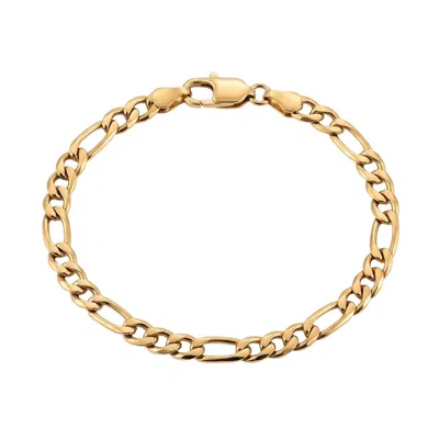 Harfi Gold Plated Figaro Chain Bracelet For Men