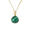 Harfi Gold Vermeil Women's Malachite Green Heart Gemstone Necklace In Green