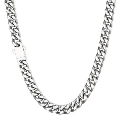 Harfi Silver Cuban Curb Chain Necklace For Men