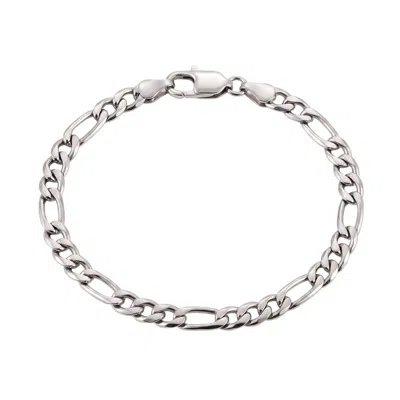 Harfi Silver Figaro Chain Bracelet For Men