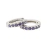 Harfi Women's Amethyst February Birthstone Small Silver Huggie Hoops In Silver