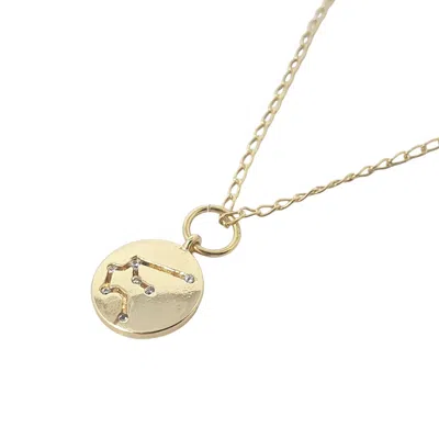 Harfi Women's Aquarius Gold Plated Constellation Star Map Pendant Charm Necklace