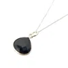 Harfi Women's Black / Silver Sterling Silver Black Onyx Gemstone Heart Pendant Necklace In Multi