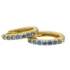 Harfi Women's Blue / Gold Aquamarine March Birthstone Small Huggie Hoop Earrings In Multi
