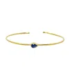 Harfi Women's Blue / Gold Blue Topaz December Birthstone Gold Plated Bangle In Multi