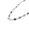 Harfi Women's Blue / Gold Gold Plated Blue Multi Gemstone Crystal Necklace In Multi
