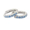 Harfi Women's Blue / Silver Aquamarine March Birthstone Small Silver Huggie Hoops In Multi