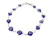 Harfi Women's Blue / Silver Blue Evil Eye Silver Protection Spiritual Bracelet In Multi