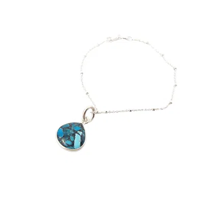 Harfi Women's Blue / Silver Blue Turquoise December Birthstone Silver Bracelet In Multi