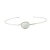 Harfi Women's Blue / Silver March Birthstone Aquamarine Minimalist Silver Bangle In Multi
