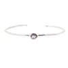 Harfi Women's Blue / Silver Minimalist Sterling Silver Amethyst February Birthstone Bangle Bracelet In Multi