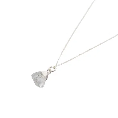 Harfi Women's Blue / Silver Raw Aquamarine Sterling Silver March Birthstone Necklace