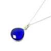 Harfi Women's Blue / Silver Sapphire September Birthstone Shiny Sterling Silver Charm Necklace In Multi