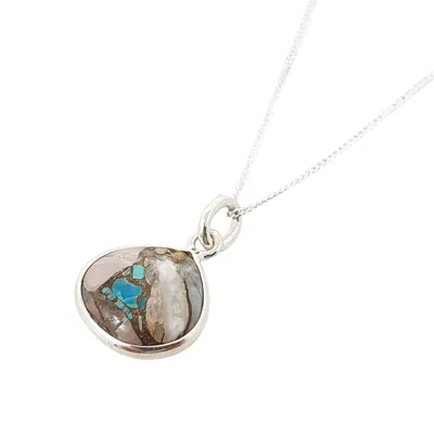 Harfi Women's Blue / Silver Sterling Silver Opal & Turquoise Gemstone Crystal Necklace In Multi