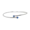 Harfi Women's Blue / Silver Turkish Blue Evil Eye Minimalist Sterling Silver Bangle In Multi