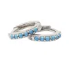 Harfi Women's Blue / Silver Turquoise December Birthstone Small Silver Huggie Hoops In Multi