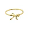 Harfi Women's Bow Tie Bowknot Thin Gold Plated Stacking Ring