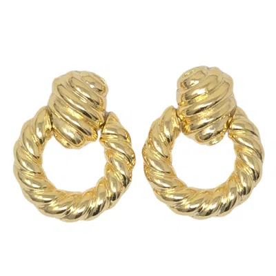 Harfi Women's Chunky Croissant Textured Donut Dangle Gold Plated Earrings