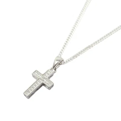 Harfi Women's Cubic Zirconia Meaningful Silver Cross Pendant Necklace