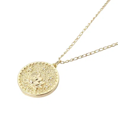Harfi Women's Dainty Lotus Flower Gold Plated Charm Necklace