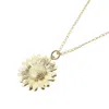 Harfi Women's Dainty Sun Flower Charm Gold Plated Necklace In Gold