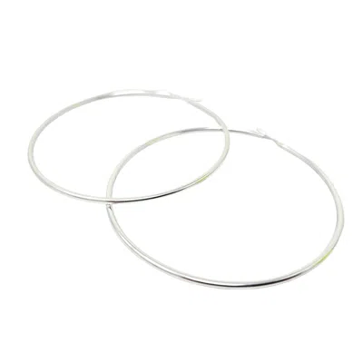Harfi Women's Elegant And Timeless Extra Large Sterling Silver Hoop Earrings