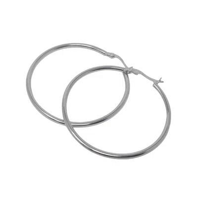 Harfi Women's Everyday Plain Sterling Silver Hoop Earrings
