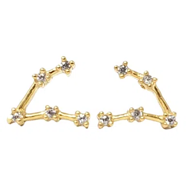 Harfi Women's Gold Aries Star Sign Constellation Astrology Tiny Earrings