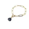 Harfi Women's Gold / Black Gold Plated Black Onyx Pendant Charm Gemstone Bracelet In Multi