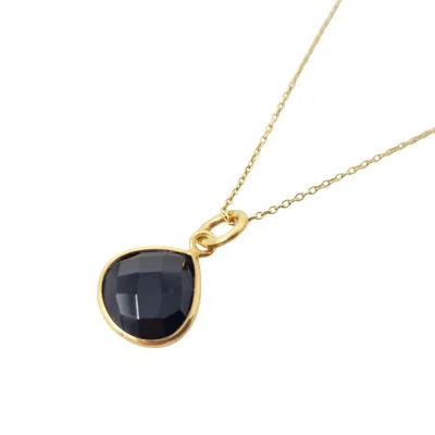 Harfi Women's Gold / Black Gold Vermeil Plated Black Onyx Heart Pendant Charm Necklace In Multi
