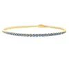 Harfi Women's Gold / Blue Aquamarine March Birthstone Dainty Tennis Bracelet In Multi