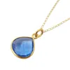Harfi Women's Gold / Blue Blue Topaz December Birthstone Charm Necklace In Multi