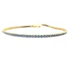 Harfi Women's Gold / Blue Blue Topaz December Birthstone Dainty Tennis Bracelet In Multi