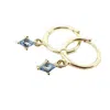 Harfi Women's Gold / Blue Blue Topaz December Birthstone Delicate Dangle Hoops In Multi
