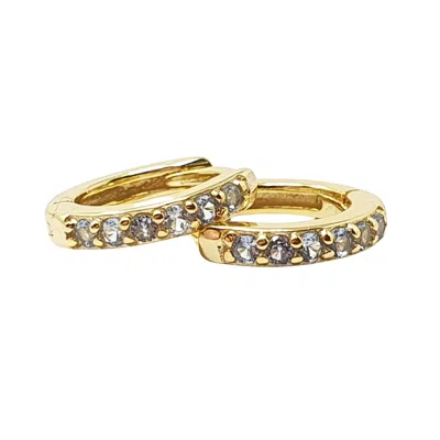 Harfi Women's Gold / Blue Blue Topaz December Birthstone Small Huggie Earrings In Multi