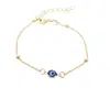 Harfi Women's Gold / Blue Gold Plated Beaded Blue Evil Eye Protection Bracelet In Multi
