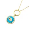 Harfi Women's Gold / Blue Gold Plated Turquoise Evil Eye Pendant Charm Necklace In Multi
