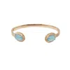Harfi Women's Gold / Blue Gold Vermeil Plated Blue Agate Gemstone Crystal Statement Bangle In Multi