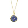 Harfi Women's Gold / Blue Gold Vermeil Plated Blue Lapis Lazuli September Birthstone Pendant Necklace In Multi