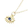 Harfi Women's Gold / Blue Mini Evil Eye Dark Blue Gold Plated Charm Necklace In Multi