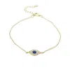 Harfi Women's Gold / Blue Minimalist Elegant Evil Eye Gold Plated Bracelet In Multi