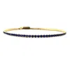 Harfi Women's Gold / Blue Sapphire September Birthstone Dainty Tennis Bracelet In Multi